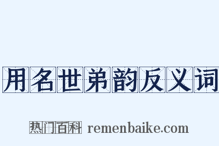 用名世弟韵反义词是什么意思的图片